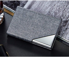 MOMISY PU Leather Professional Business Visiting Card Case Wallet Debit Credit ATM Card Holders for Men & Women (6.5 x 1.25 x 9.5 cm) (Grey)