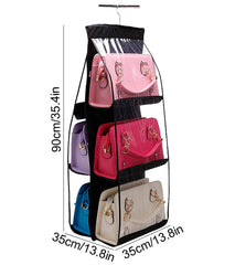 Syga Hanging Handbag Organizer Dust-Proof Storage Holder Bag Wardrobe Closet for Purse Clutch with 6 Larger Pockets(Green)