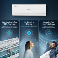 Voltas 173V CAE 1.4 ton 3 star inverter Split AC| 4-IN-1 Adjustable mode | Energy Efficient | High ambient Cooling-cools even at 52Â°C| Anti dust filter with Anti-microbial coating| Copper Coil| White