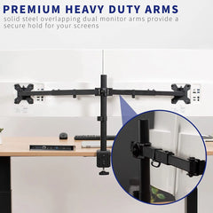 Gadget Wagon Two Monitor 13-27 inches Desk Clamp Arm - Height Adjustable Mount, Swivel & Tilt (2 Monitor Clamp Type)
