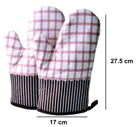 SYGA Set of 2 Cotton Outer,Protection & Internal Polyester High Temperature Microwave Insulation Baking Gloves(Beide)