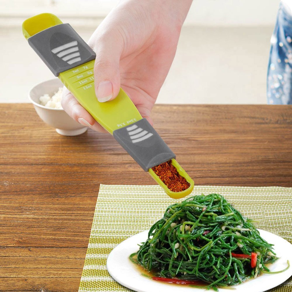 SYGA Measuring Spoon for Measuring Dry Ingredients,Creative Double End Adjustable Scale Eight Stalls Metric Spoon