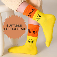 MOMISY 5 Pairs Baby kids Girl Boys Toddlers InfantmCotton Stretch Baby Socks (IN, Age, 1 Year, 3 Years, Star Shine)