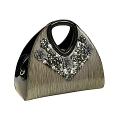 SYGA Women's Gradient Dumpling Bag – Soft Diamond-Embellished Handbag with Zipper Closure – Elegant Daily Shoulder Purse