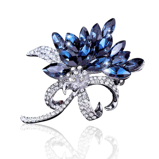 SYGA Brooch Pin Fashion Crystal Rhinestone Jewellery Pin Vintage Accessories Decoration Clothing Bouquet Brooches for Bridal Women Girl- S15
