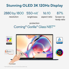 ASUS Zenbook 14,Intel Core Ultra 7 (Series 2), Intel Arc iGPU,32GB,1TB,3K OLED Touch Screen,14",Windows 11,M365 Basic (1Year)*,Office 2024,Ponder Blue,1.28 kg UX3405CA-PZ163WS, Thin & Light Laptop