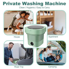 ZYNTO 11LPortable Mini Washing Machine, Foldable Washing Machine Top Load Fully Automatic with 3 Modes Spinner and Dryer, Semi Automatic Bucket Washer for Travel, Home, Baby Clothes (Multi) (STANDARD)