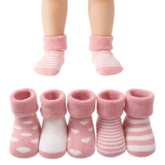MOMISY 5 Pairs Baby Girl Boys Tube Socks Toddlers Infant Solid Color Boat Spring and Autumn Socks Stretch Baby Sock - Multicolor (IN, Age, 6 Years, 8 Years, Light Pink)