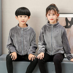 MOMISY Baby Boy & Girls Polyester Blend Round Neck Sweater Jacket Front Open Cardigan (3 to 4 Years, Grey)