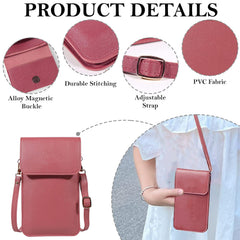 MOMISY Women Cellphone Sling Bag Card Holder Wallet Purse Clutch Handbag Crossbody Shoulder Bag for Girls (Dark Pink)