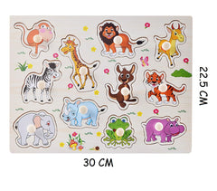 SYGA Educational Wooden Animal Block Puzzle Animal Learning Toy