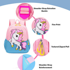 SYGA Children's Scholl Bag Pony Cartoon Backpack Oxford Kids Chest Multi-Purpose Baby Messenger Shoulder Bag for 2-4 Years Kids [25 x 10 x 34 CM] (Pony Pink)