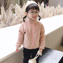 MOMISY Baby Boy & Girls Polyester Blend Round Neck Sweater Jacket Front Open Cardigan (2 to 3 Years, Pink)