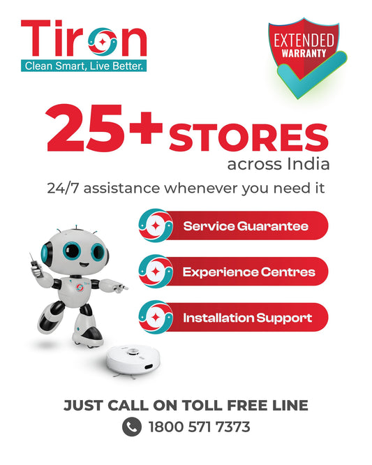 TIRON TRV 30S Robot Vacuum Cleaner, Advanced Self-Empty Station, 10000 Pa Suction, 5200 mAh, Advanced Spin Mop & LIDAR Navigation, Edge Cleaning, Obstacle Climbing, Designed for Indian Homes