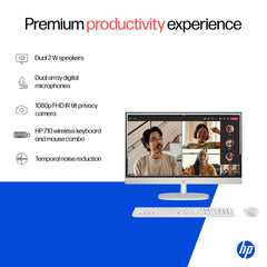 HP All-in-One, Intel Core Ultra 7 155U (16GB DDR5,1TB SSD) IPS, 300 nits, Touch, Anti-Glare, FHD, 27inch(68.6cm), Win11, M365*, Shell White, 6.72kg, FHD IR tilt Camera w/Privacy shuttter, 27-cr1418in
