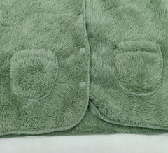 MOMISY Unisex Baby Girls Boys Faux Fur Sleeveless Vest Coat Lightweight V-Neck Short Gilet for Toddler (1 to 2 years, Green)