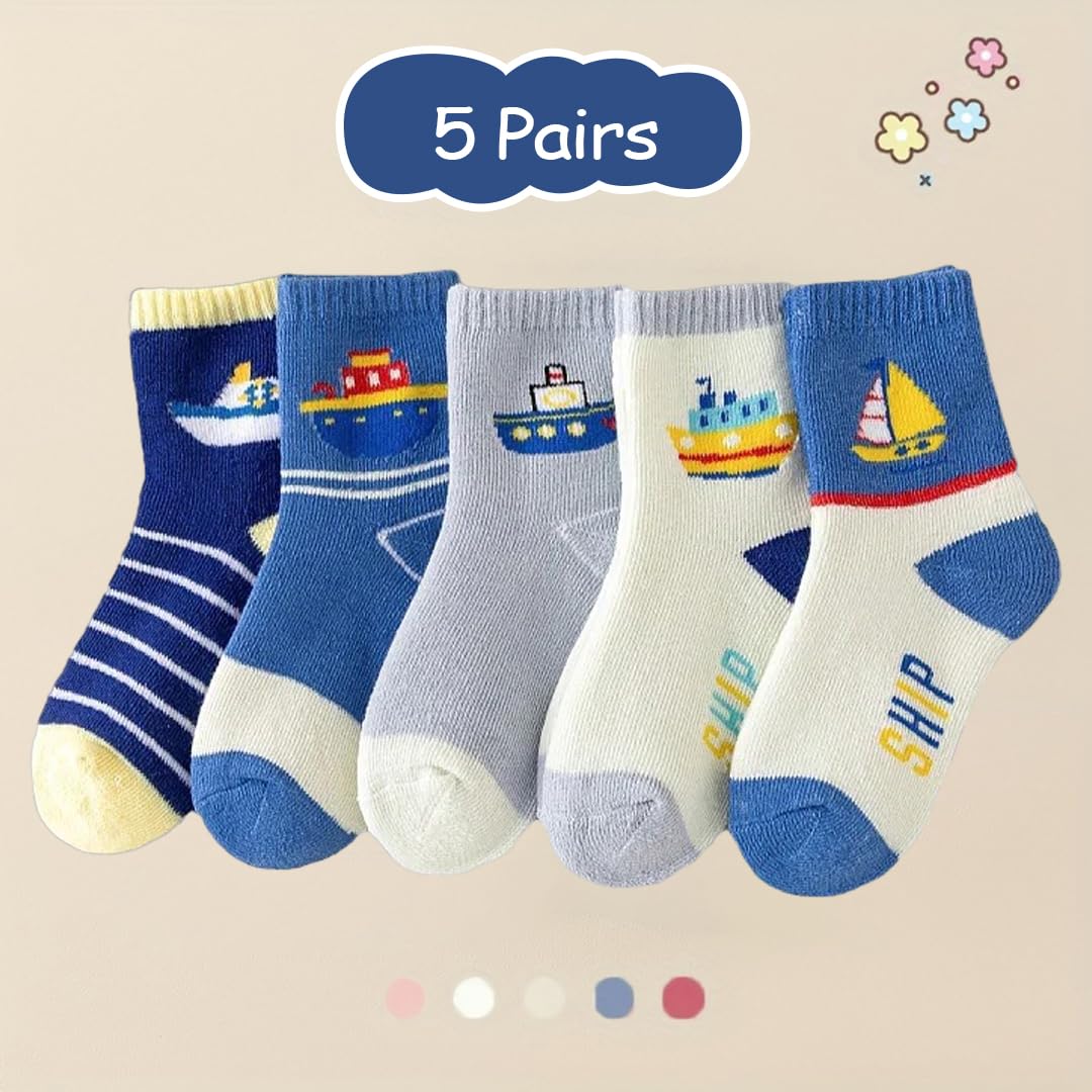 SYGA 5 Pairs Socks Baby Autumn And Winter Cotton Socks, Baby Socks 9M - 24M