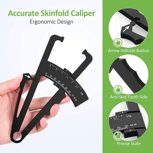 SYGA Body Fat Caliper for Body - Skinfold Calipers for Accurately Measuring BMI Skin Fold Fitness and Weight-Loss