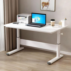 SYGA Lifting Desk Table Student Desk Home Study Desk Children's Writing Desk Can Lift Desk Computer Desk(120 X 60 CM White)