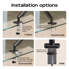 FULKUN Single Monitor Moun for 13 to 32 Inch Screens up to 22 lbs,Aluminum Ultrawide Screen Arm for Samsung Odyssey G9 and More, Fully Adjustable Monitor Stand for Desk, VESA 100x100mm (Black)