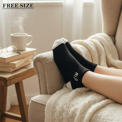 MOMISY Men's Premium Cotton Cushion Ankle length Socks, (Multicolor) Pack of 5 (Free Size) (BlackWhite)