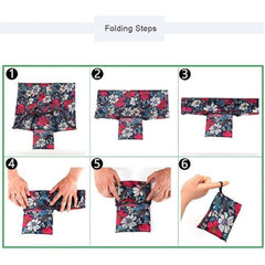 MOMISY Designer Pattern Reusable and Foldable Shopping Bag/Tote Hand bag/Travel Bag/Grocery Bag | Heavy Duty, Eco Friendly | Compact, Lightweight and Convenient (Flower Navy)