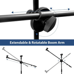 SYGA Portable Projector Microphone Stand Kit with 360? Panorama Ball Head and Cell Phone Space with Carrying Bag