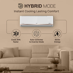 IFB 2025 Model Gold Pro Series 1.5 Ton 3 Star Split AC with Hybrid Technology, Works upto 55Â°C, 4-Way Swing, Higher Cooling Capacity, Self-Clean & AI - White (CI183GN22RGN1, Copper Condenser)