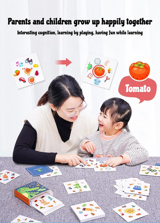 SYGA Children's Educational Logical Thinking Training Family Interactive Board Game Toy Crazy Pair-to-Punch Memory Card(Green)