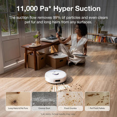 NARWAL Freo X10 Pro Robot 2-in-1 Vacuum and Mop, 11000Pa Suction, EdgeReach Mopping, Zero Tangle Technology, Self-Emptying with De-Tangling Side Brushes (2025)