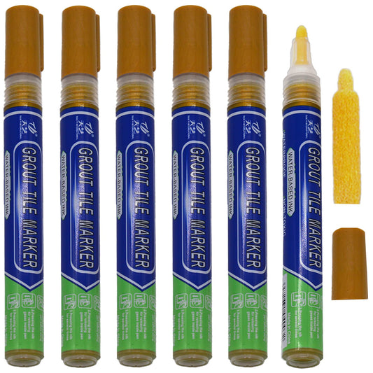 SYGA Grout Tile Pen Wall Grout Restorer Pen Repair Marker Grout Filler Pen for Restoring Tile Grout Wall Floor Bathrooms and Kitchen, Beige