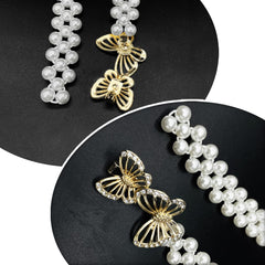SYGA Pearl Adjustable Waist Belt with Hollowed Tassel Detail, Suitable Size for Waist 24-34 INCH