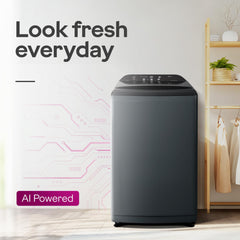 Godrej 8 Kg 5 Star Zero Pressure (0.02 MPa) Technology With Steel Drum Fully-Automatic Top Load Washing Machine (WTEON ADA 80 5.0 FEFN GLGR, Glacial Grey, With Soft Close Lid)