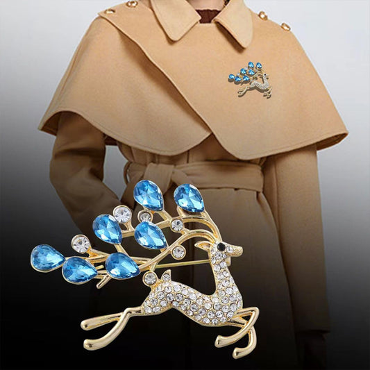 SYGA Brooch Pin Fashion Crystal Rhinestone Jewellery Pin Vintage Clothing Accessories Decoration Deer Style Brooches For Women- S255