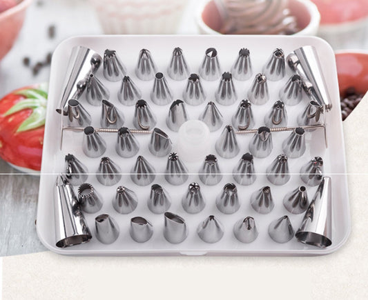 SYGA Cake Decoration Tips Set - 54 Pcs Professional Stainless Steel Piping/Dispenser Nozzle Kit,for Cakes Cupcakes Cookies Pastry