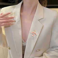 SYGA Brooch Pin Fashion Crystal Rhinestone Jewellery Pin Vintage Clothing Accessories Decoration Aircraft Fashion Brooches for Women- S63