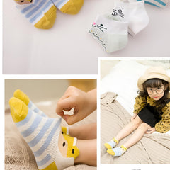 MOMISY 5 Pairs Baby kids Girl Boys Toddlers InfantmCotton Stretch Baby Socks (IN, Age, 12 Months, 24 Months, Cat Stripe)