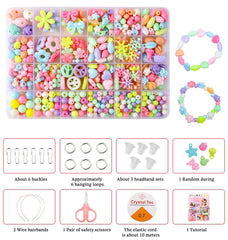 SYGA Beads for Kids Crafts Children's Jewelry Making Kit DIY Bracelets Necklace Hairband and Rings Craft Kits Birthday for 4, 5, 6, 7-Year-Old Little Girls-Multicolor (DIYBeadsSet-26)