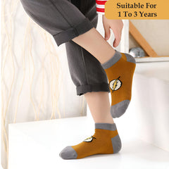 MOMISY 5 Pairs Baby Girl Boys Tube Socks Toddlers Infant Solid Color Boat Spring and Autumn Socks Stretch Baby Sock - Multicolor (IN, Age, 1 Year, 3 Years, CaptainAmerica)