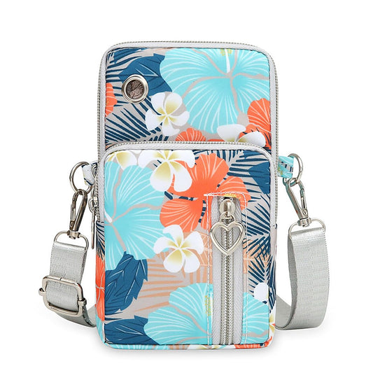 SYGA WOMEN'S SHOULDER CROSS BODY PURCE OXFORD CLOTH Multi Tropical style MULTI PURPOSE BAG