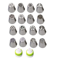 SYGA Russian Piping Tips(16) with 2 Icing Cupler Cake Decoration Kit