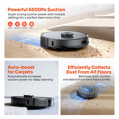 ILIFE T20s Pro Robot Vacuum Cleaner with Advanced LiDAR Navigation, Self-Emptying for Up to 10 Weeks, 6500Pa Suction, Simultaneous Vac and Mop, Multi Floor Maps, Customized Cleaning, App, Alexa & GH
