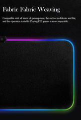 SYGA Black RGB Gaming Desk Pad Non Slip Rubber Base Soft & Smooth Microfiber(90CM*40CM)