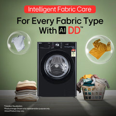 LG 12 Kg, 5 Star, AI Direct Drive Technology, Wi-Fi, Steam Fully Automatic Front-Loading Washing Machine (FHP1412Z3O, Intelligent & Convenient Fabric Care, Allergy Care, In-Built Heater, Onyx Black)