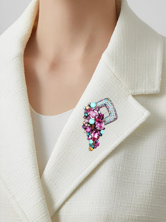 SYGA Brooch Pin Fashion Crystal Rhinestone Jewellery Pin Vintage Clothing Accessories Decoration Diamond-Encrusted Colorful Brooches For Women- S225