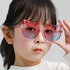 SYGA Kids Goggles, Modern Stylish Eyewears For Boy's And Girls, Colorful Cat Shape, Suitable For Age 4 To 12 Years (Black) - Polarized