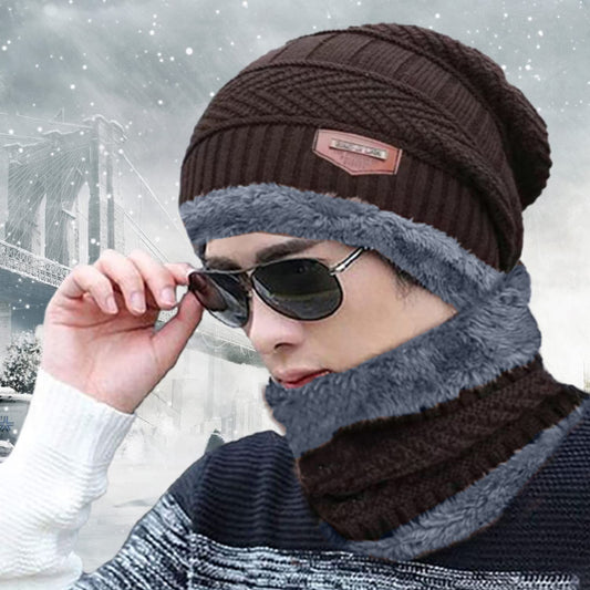 SYGA Unisex Winter Cap for Woolen Neck and Ear Proction Hat Arrow Style Above 15 Years - Black