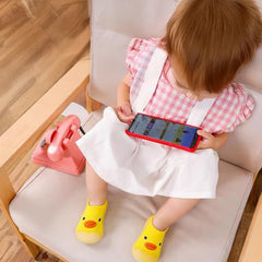 MOMISY Baby Anti-Skid Shoe Socks, Rubber Sole, Unisex, Low Top, Indoor Casual Wear, 3 Pairs (IN, Age, 6 Months, 12 Months, Yellow)