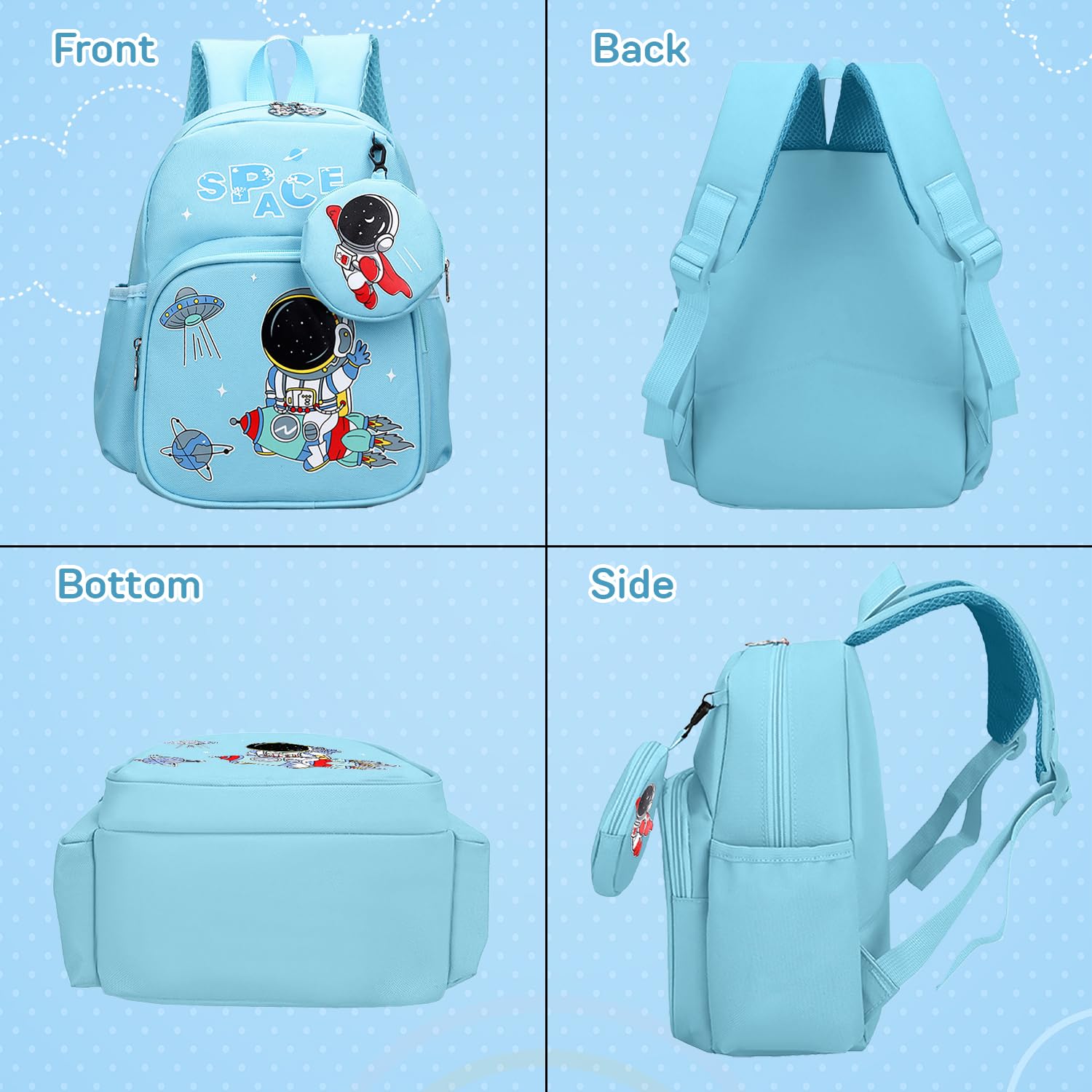 SYGA Children's Nylon Cute Cartoon Backpack with Coin Purse, Suitable for 3-6 Years Old(Bunny - Light Pink)