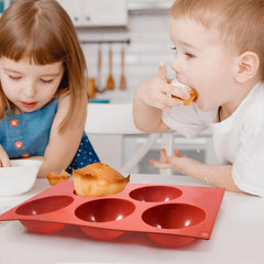 MOMISY Silicone Semi Sphere Mould, 5-Cavity Half Ball Baking Tray for Chocolate Bombs, Dome Cakes, Jelly, Soap, and Desserts – Oven & Freezer Safe